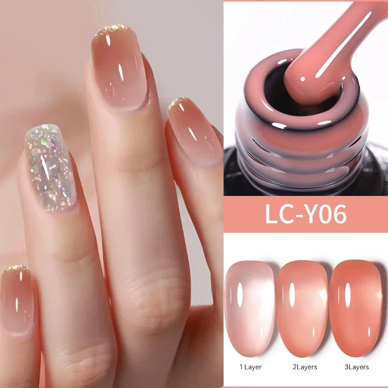 LILYCUTE 7ml Blood Red Jelly Gel Nail Polish Milky White Nude Pink Translucent Pudding Soak off Winter Manicure Nail Art UV Gel