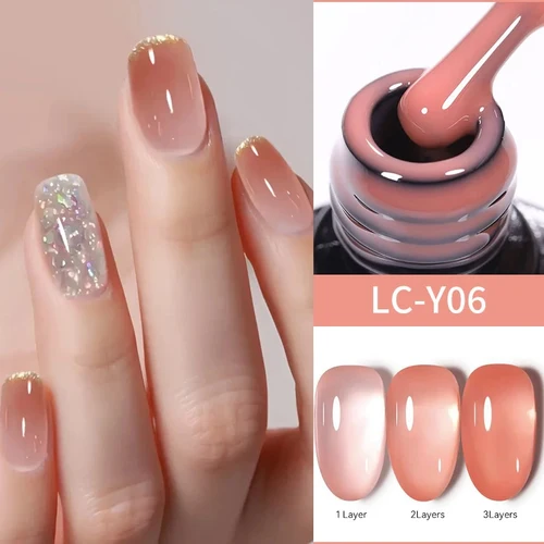 Imagen 2 del producto LILYCUTE 7ml esmalte de uñas en Gel de gelatina roja sangre blanco lechoso desnudo rosa translúcido pudín remojo manicura de invierno arte de uñas Gel UV