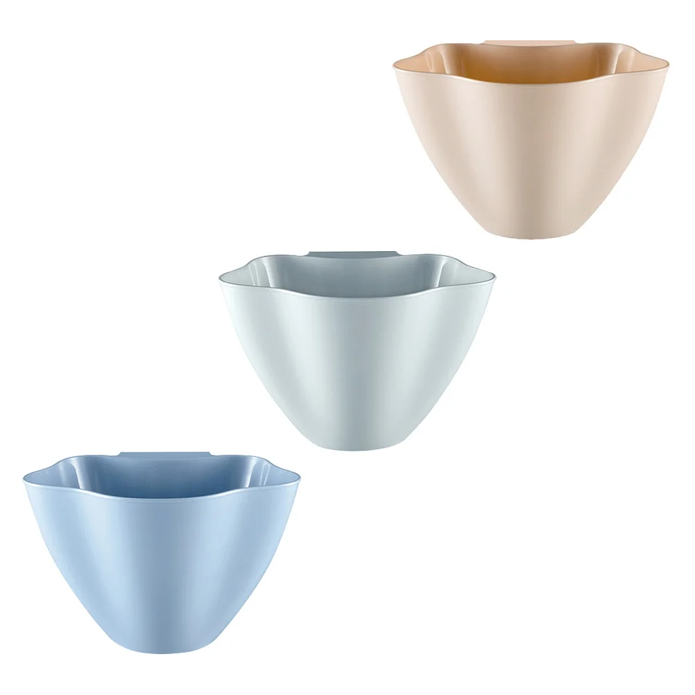 

3pcs Hanging Trash Can Plastic Kitchen Waste Bucket Garbage Storage Bin Large Capacity Easy Clean Sturdy Home Office