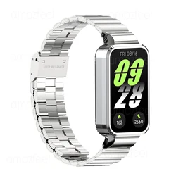 Metal Strap Case Protector For Redmi Smart Band 3 Watchband Bracelet+Cover For Xiaomi Smart Band 9 Active Protective Shell Frame