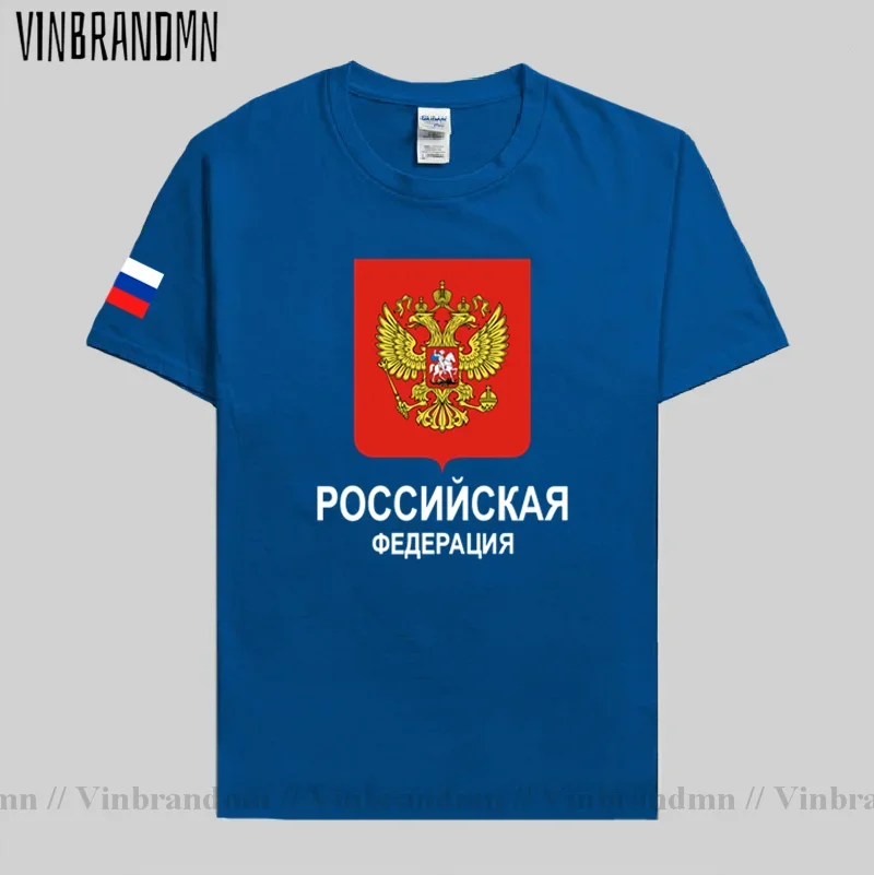 Russian Federation Russia T-shirt Men 100% Cotton Short Sleeve Tshirt Nation Team Streetwear Sports Tee RUS Country Flag RU Tops