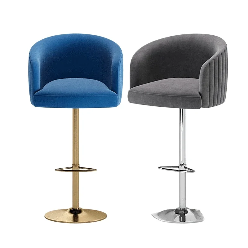 

Nordic modern simple high stool, household light luxury backrest bar rotating lift bar chair