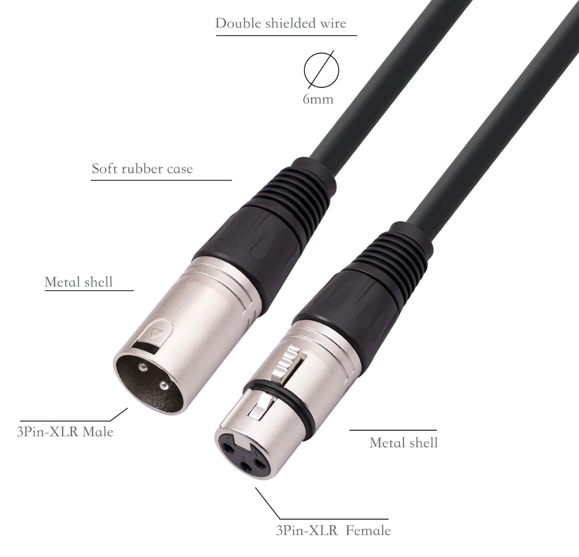 XLR Cable Microphone Lead Male To Female Line Stereo Audio Adapter Plugs BU Cable Cord 0.3M 10M 1M 1.5M Audio Adapter Plugs BU