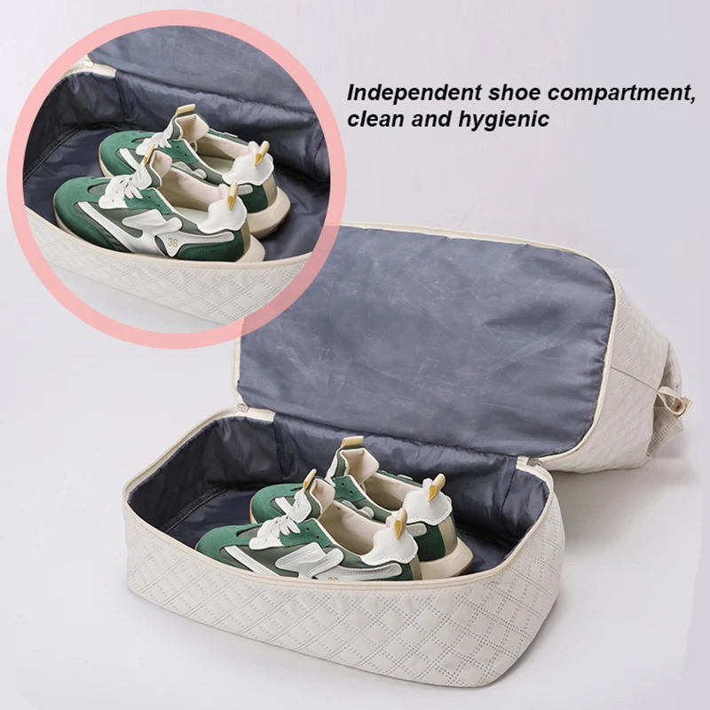 Stylish Oxford Waterproof Travel Luggage Bag Large Capacity Vacation Overnight Bag With Shoe Compartment Yoga Fitness Duffle Bag