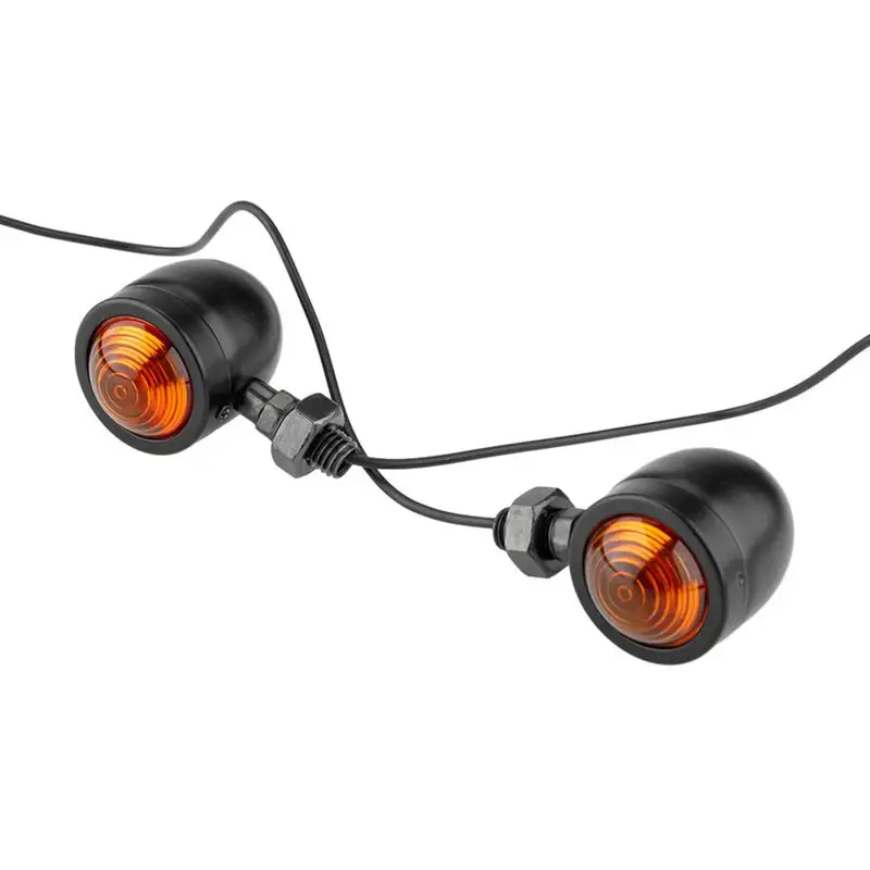 

Motorcycle Indicator Lights 2pcs Mini Super Bright Running Lights Front Turn Bulb Retro Single Wire Motorcycle Light Replacement