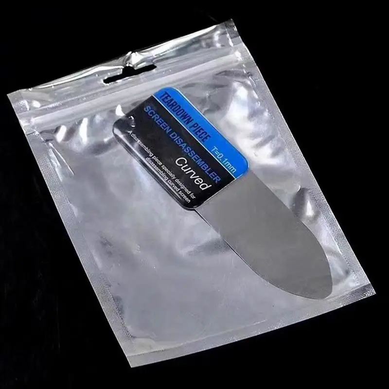 1pcs Metal Mobile Phone Curved LCD Screen Spudger Opening Pry Card Tools Ultra Thin Flexible Mobile Phone Disassemble Tools