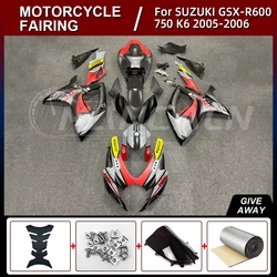 New Motorcycle Fairings Kit for SUZUKI GSX-R600 GSXR600 GSX-R750 K6 2005-2006 Bodywork Set High Quality ABS Injection black red