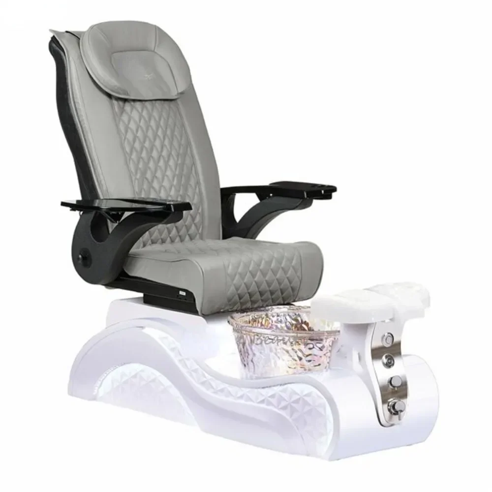 Latest Design Spa Equipment Crystal Bowl Spa Chair Luxury Nail Salon Human Touch Massage Pedicure Chairs