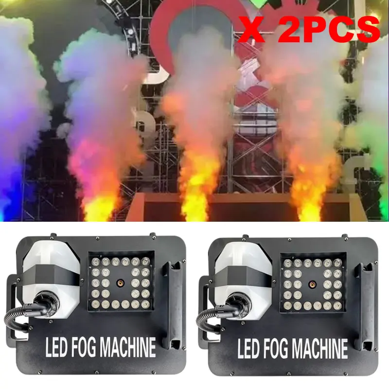 

2Pcs LED Fog Machine 1500W Stage Smoke Column Machine DMX512 Remote Control for DJ Disco Nightclub Bar Wedding Dance Show