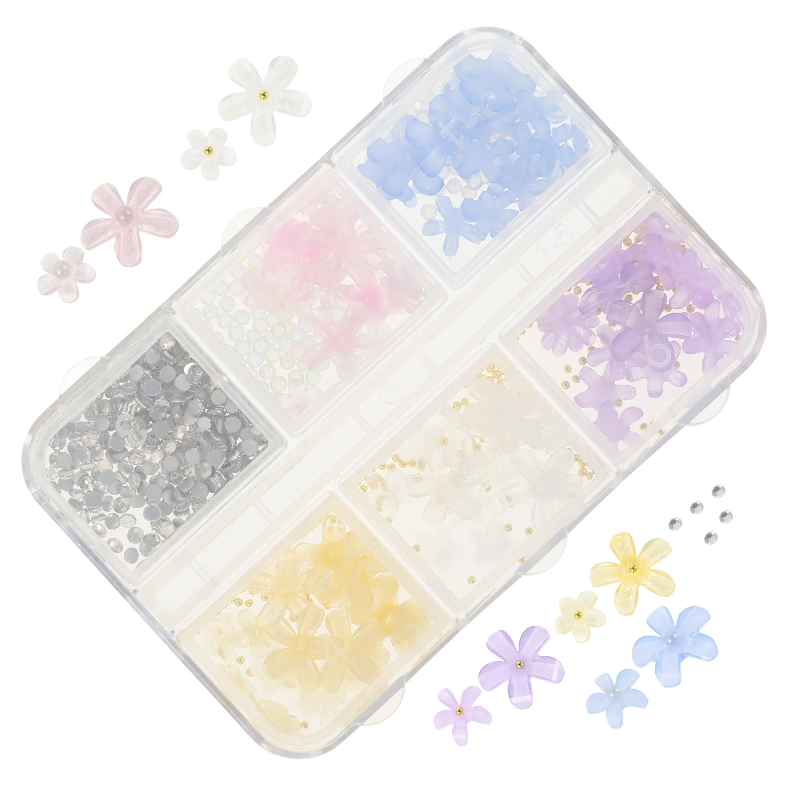 

Rhinestone Nail Gems Plastic Flower Charms for Summer Nails Supplies Decorations DIY Ornaments Jewelries Accessories