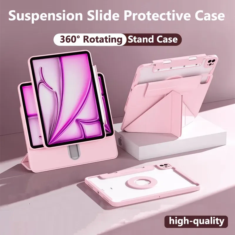 Etui na iPada Pro 13 2024 7. 10.9 Pro 11 12.9 2022 2021 Air 5 Air4 10.9 10.2 9. 8th 7 Suspension Slide Protective Case