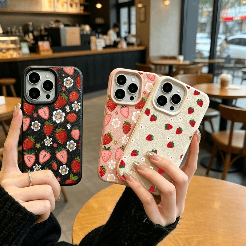 Case For Samsung Galaxy A16 A15 A14 A13 A54 A53 A52 A36 A35 A34 A33 A32 A26 A25 A24 A07 A06 A05 Strawberry Fruit Lychee Cover