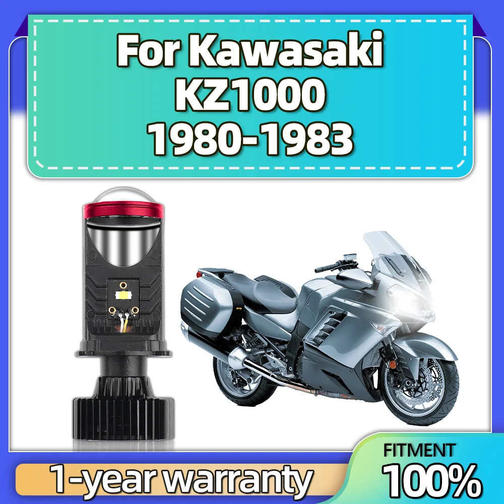 

For Kawasaki KZ1000 1980-1983 1Pcs 15000LM H4 LED Projector Lens Headlight Bulbs Canbus No Error Motorbike Lamps 6000K White