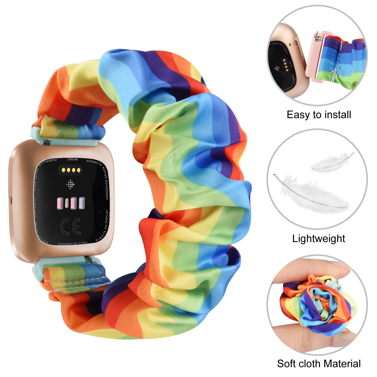 Scrunchie Elastic Strap Band For Fitbit Versa 2/Versa Lite Band Watchband Wristband Fabric Bracelet For Fitbit Versa SE Strap