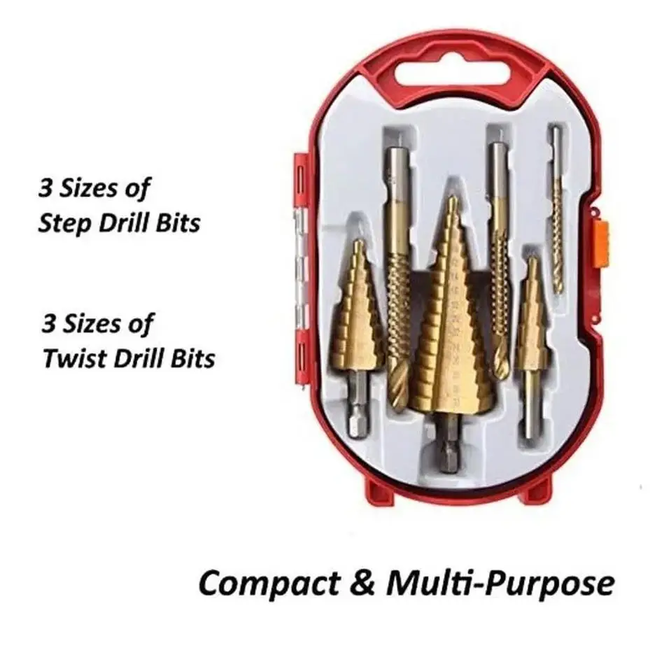 

Multi Purpose Set Of Baota Drill Bit 6PC6 Titanium Plated Anti Rust Drilling Tool For Hole Expansion Slot Pulling Serrated Drill