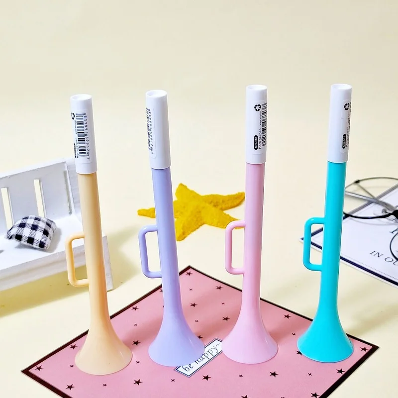 1pcs Creative Flute Horn Gel Pen Cute Kawaii Candy Color Pens For Kids Korean School Stationery Writing Pen(Color Random)