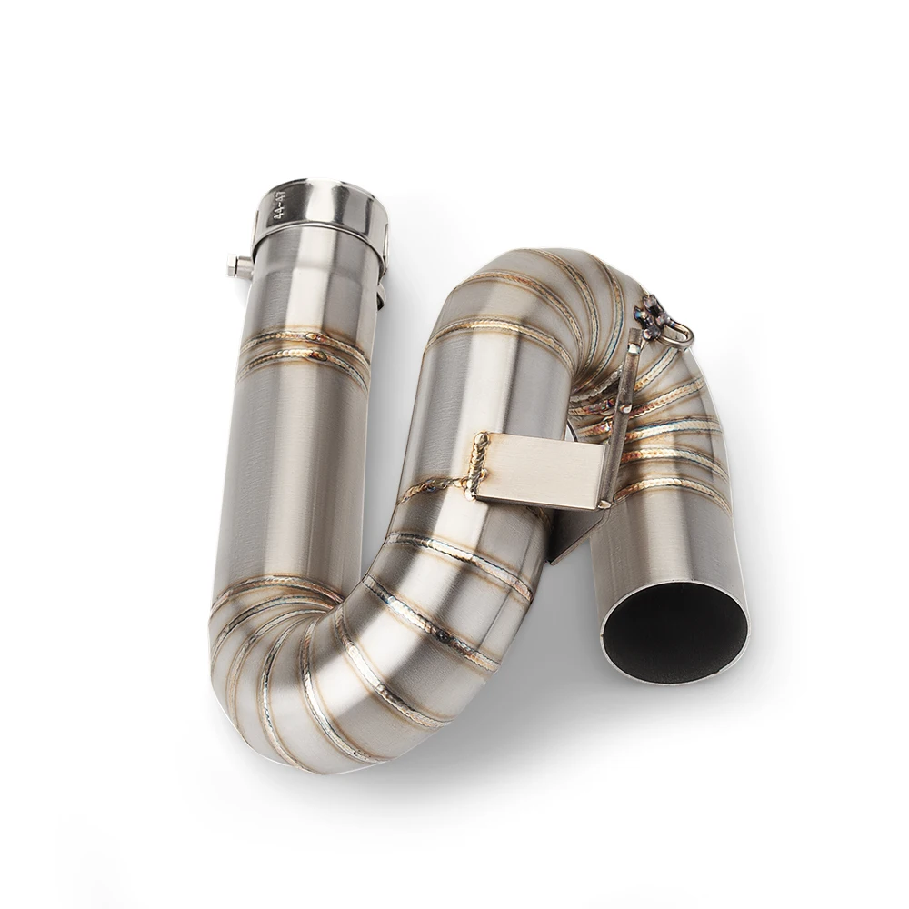 High Performance position mid-pipe link pipe racing line exhaust system rounded donut exhaust system for Triumph 765