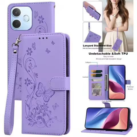Leather Wallet Flip Phone Case For Oppo A5 Pro Reno 13F 13 10 Pro 11F A3X A3 A40 A60 A80 A79 A38 A18 A58 A98 A57 A77 A94 A95 5G