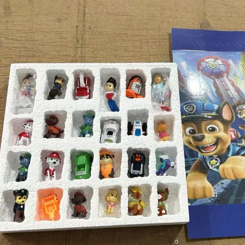 PAW PATROL-クリスマスボックスの装飾,漫画,周辺人形,創造的なおもちゃ,子供のための休日の贈り物,男の子のための装飾