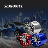 Air Intake Turbo Refit, Car Air Intake Turbonator Single Fan Turbine Supercharger Gas Fuel Saver Auto Replacement Part Kit