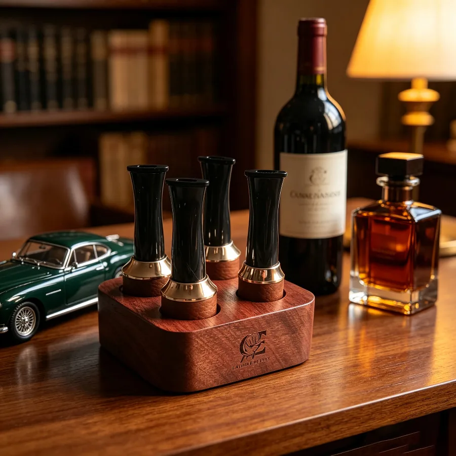 4PCS Luxury Cigar Accessories,  Cigar Mouthpiece,  Fits Cigars with 36-58 Ring Gauge,Premium Luxury Holiday Gift
