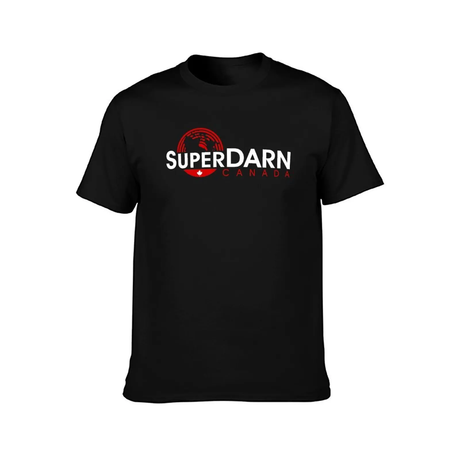 SuperDARN Canada Dark Colors Horizontal Logo T-Shirt, Summer Casual Cotton Tee, Oversized Streetwear Tops, Vintage Graphic Print