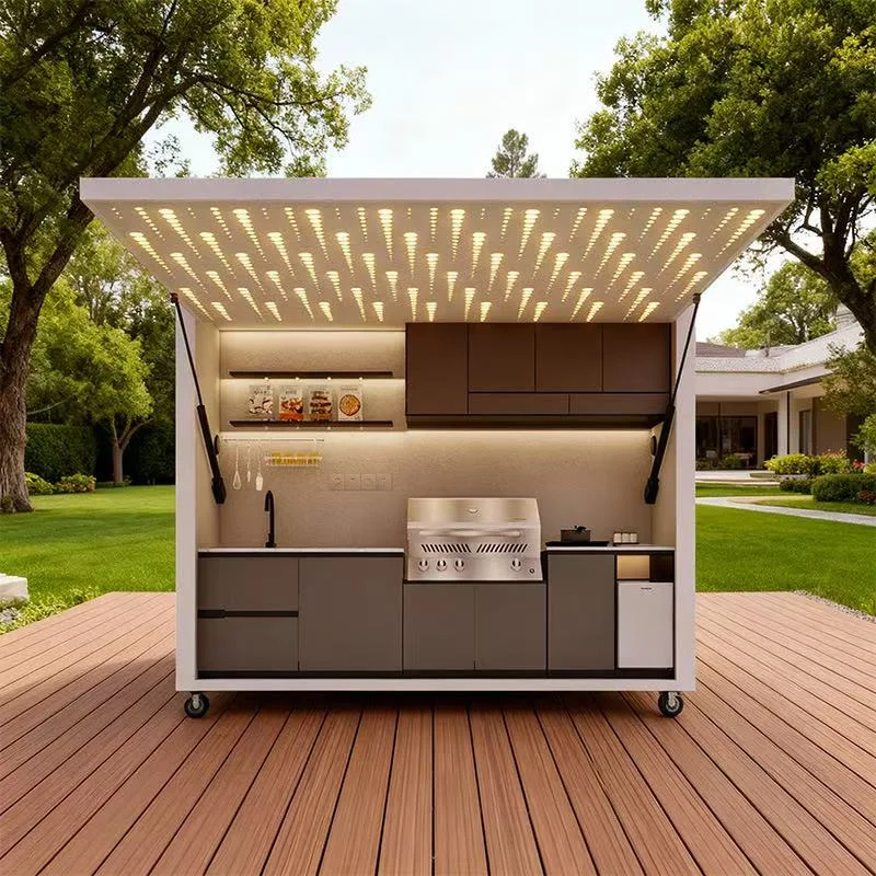 Custom Factory Outdoor Waterproof  UV-resistant  BBQ Grill Cabinet Combo  Garden Patio  Mobile Outdoor Kitchen