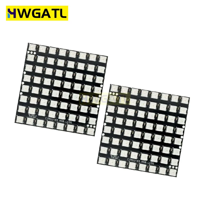 Placa de desenvolvimento de luz colorida com driver colorido embutido de 64 bits WS2812 5050 RGB LED