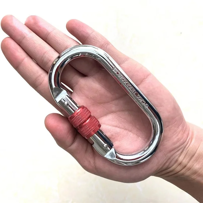 Alloy Carabiner Safety Hook 25KN Strength Screw Lock Design for Climbing Rope Mountaineering Backpack Camping Outdoor Gear