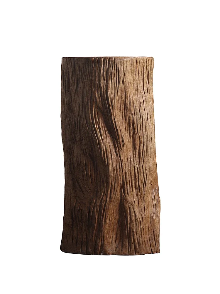 جهاز الخشب الصلب حفر كامل زهرة زراعة دلو خشبي الرجعية مزهرية كبيرة الديكور الحلي