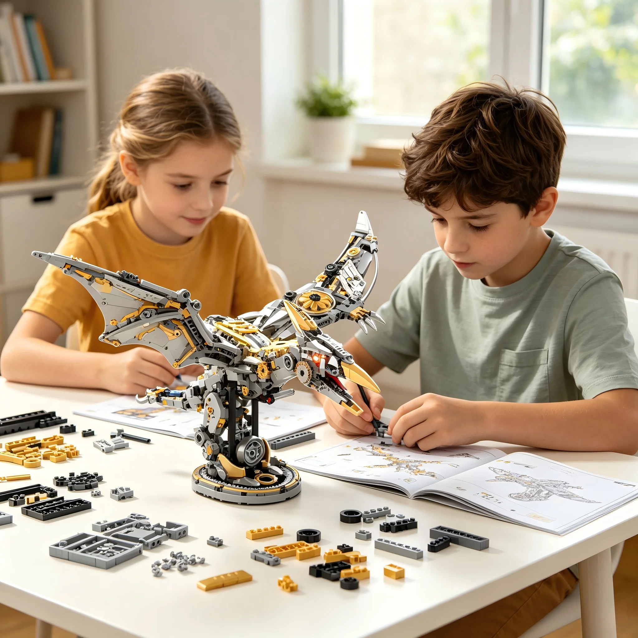 Creative MOC Mechanical Pterosaur Dinosaur Building Blocks Model 1266PCS Ornament Educational Birthday Gift for Kids