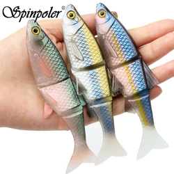 Spinpoler Swim Jerk Jointed Bait 3 Segmented Soft Swimbait Fishing Lure 8cm 9cm 13cm Artificial Drop Shot Jig Bass Perch Tackle