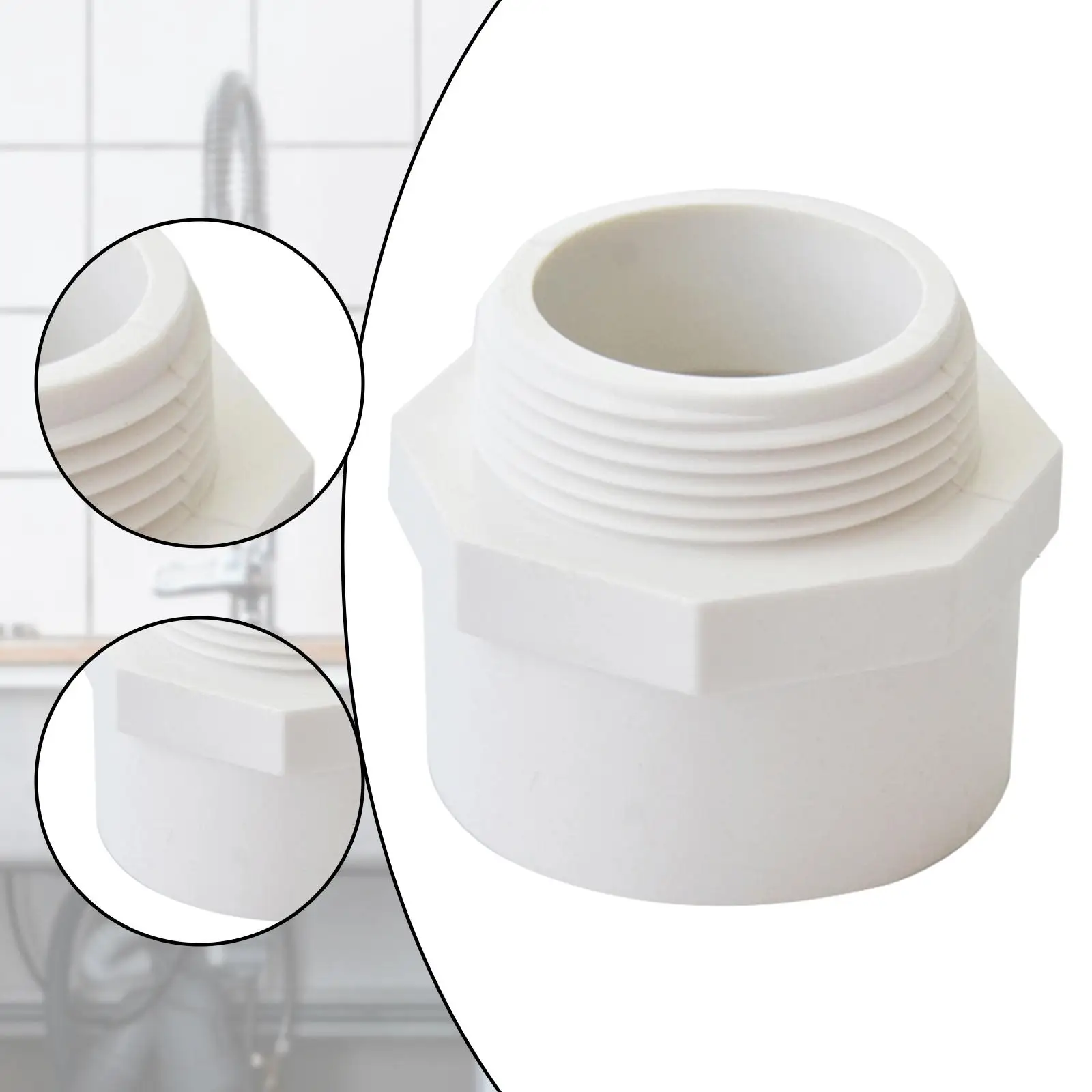 

Переходник-соединитель из ПВХ с наружной резьбой для систем водоснабжения и ирригации