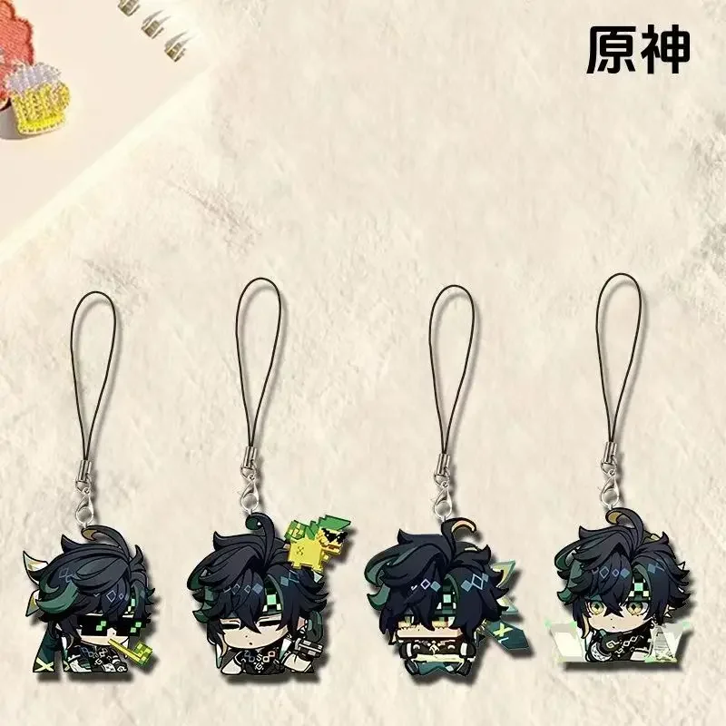 genshin Natlan  Anime Pendant Keychains Holder Car Key Chain Key Ring Phone Bag Hanging Gifts Accessories