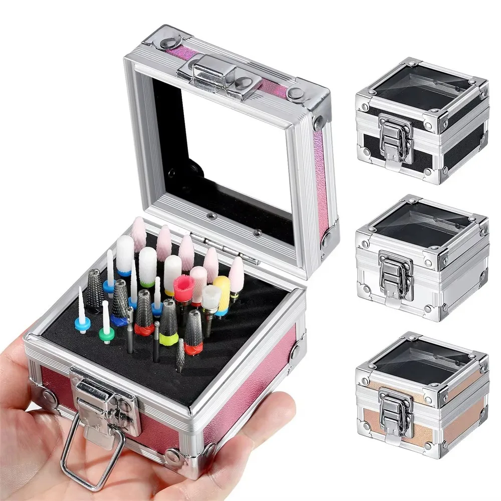 High Quality 25 Holes Nail Drill Bits Storage Box Nails Accessories Professional Nail Art Tools Drill Bits Organize for Manicure