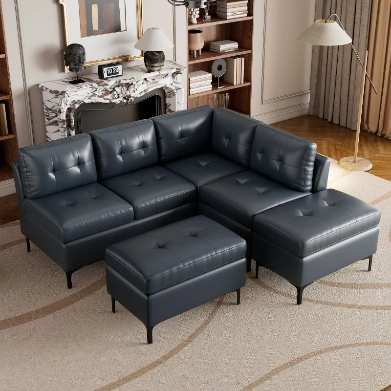 Leather Art Sofa Sofa Living Room Small Apartment Simple Now Office Business Reception Clothing Store 5