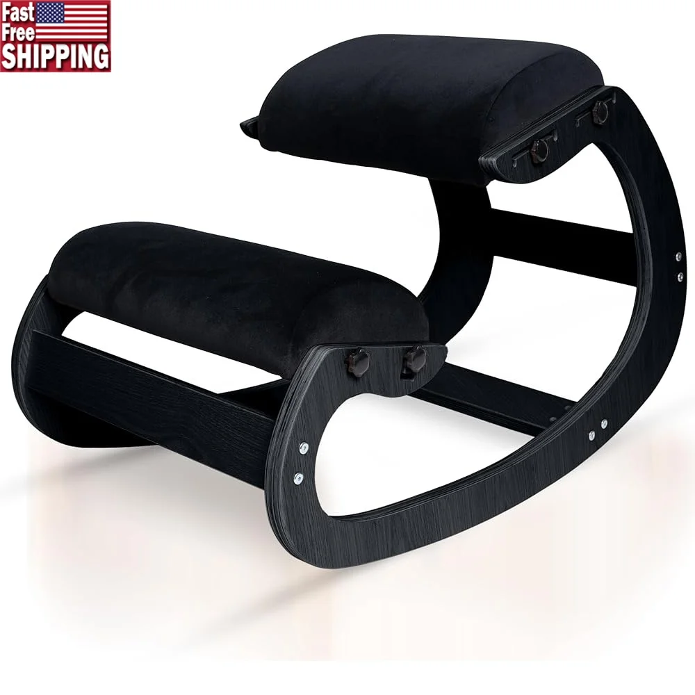 

Ergonomic Kneeling Chair Adjustable Seat Knee Pad Rocking Office Chair Posture Corrector Comfortable Cushion Durable Wooden