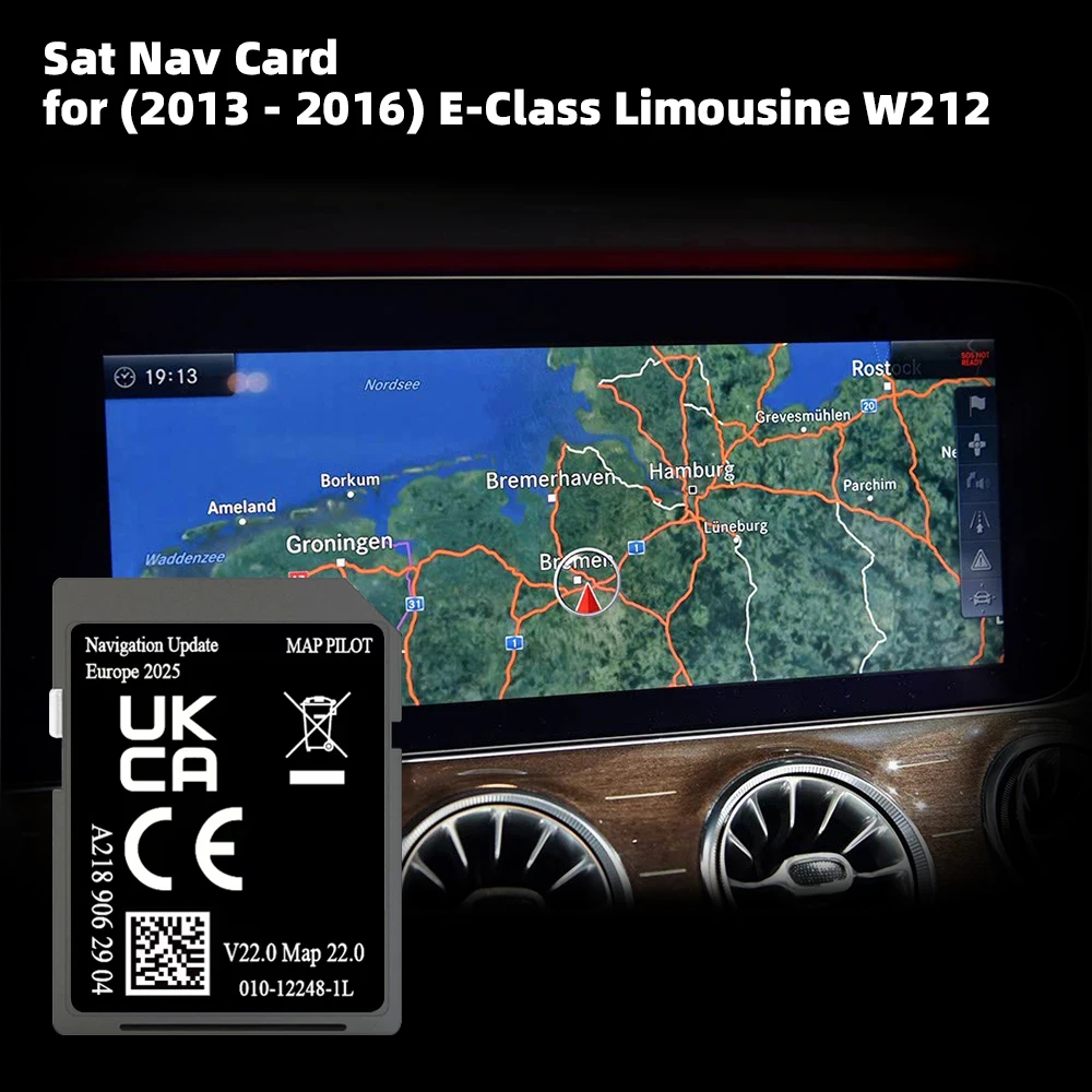 A2189062904 V22 Map Cover Germany Sweden Netherlands map for Mercedes E-class 2015-2016 Convertible 32GB Navi SD Card
