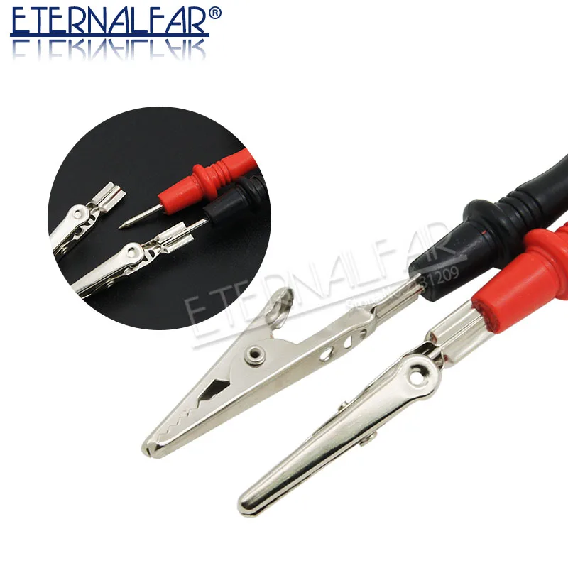 Hzy 2pcs Alligator Crocodile Test Clip Clamp For Multimeter Tester Probe New Red Black MAX 10A 1000V Alligator Clip