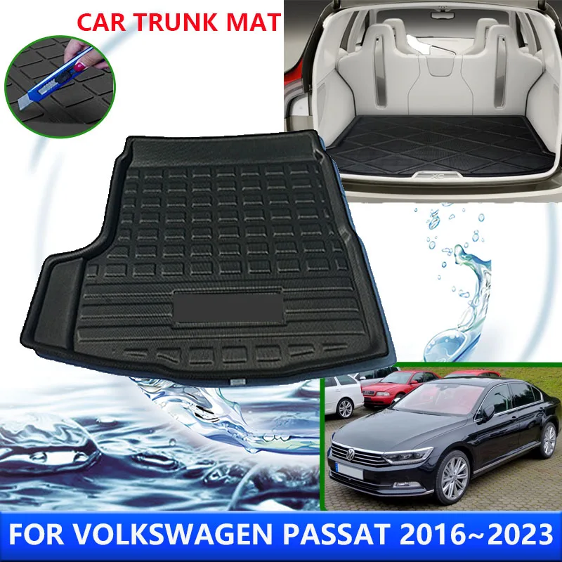 

For Volkswagen Passat B8 2016~2023 2018 2020 2021 Car Rear Trunk Protector Pad Auto Waterproof Liner Anti-Fouling Mat Accessorie