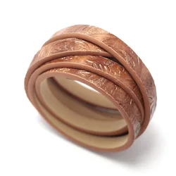 1.15meter Light Brown Embossed Leather Cord,10x3mm Leather Strip,Leather Belt Bag Handle,Waist Chain KeyChain Bracelet Making