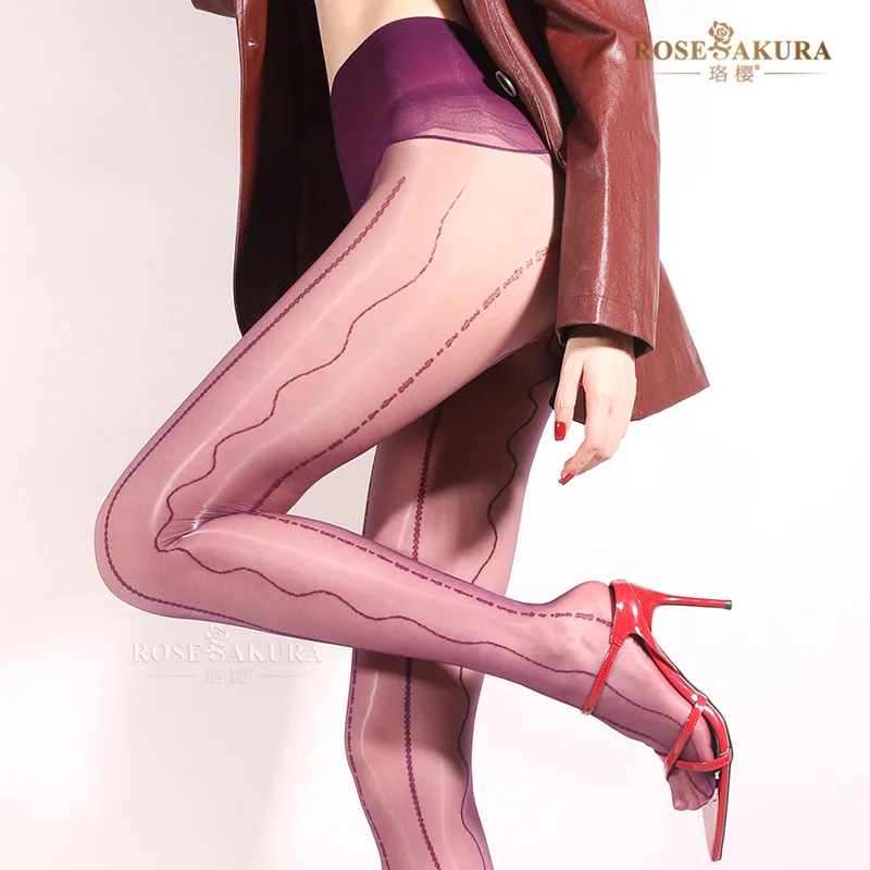 

Сексуальные блестящие бесшовные масляные чулки Aurora Radio Wave, женские шелковые гладкие ультратонкие прозрачные романтические колготки, клубная одежда, колготки