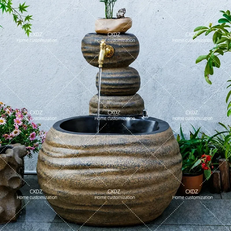 Outdoor Mop Sink Floor Standing Utility Sink for Courtyard Balcony Villa Yard Household Cleaning Wash Basin with Drain