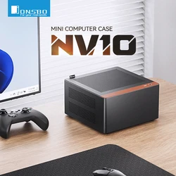Jonsbo NV10 N10 ITX Mini Desktop Case 3.3mm Aluminum Alloy Chassis Shell Support 1U FLEX Power Suppl 4.5L Volume Small PC Casing
