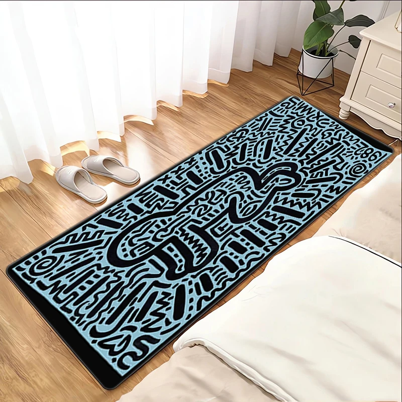 Room Rugs Keiths Haring Welcome Mat Bathroom Floor Mats Washable Non-slip Kitchen Rug Balcony Carpet Foot Bath House Entrance