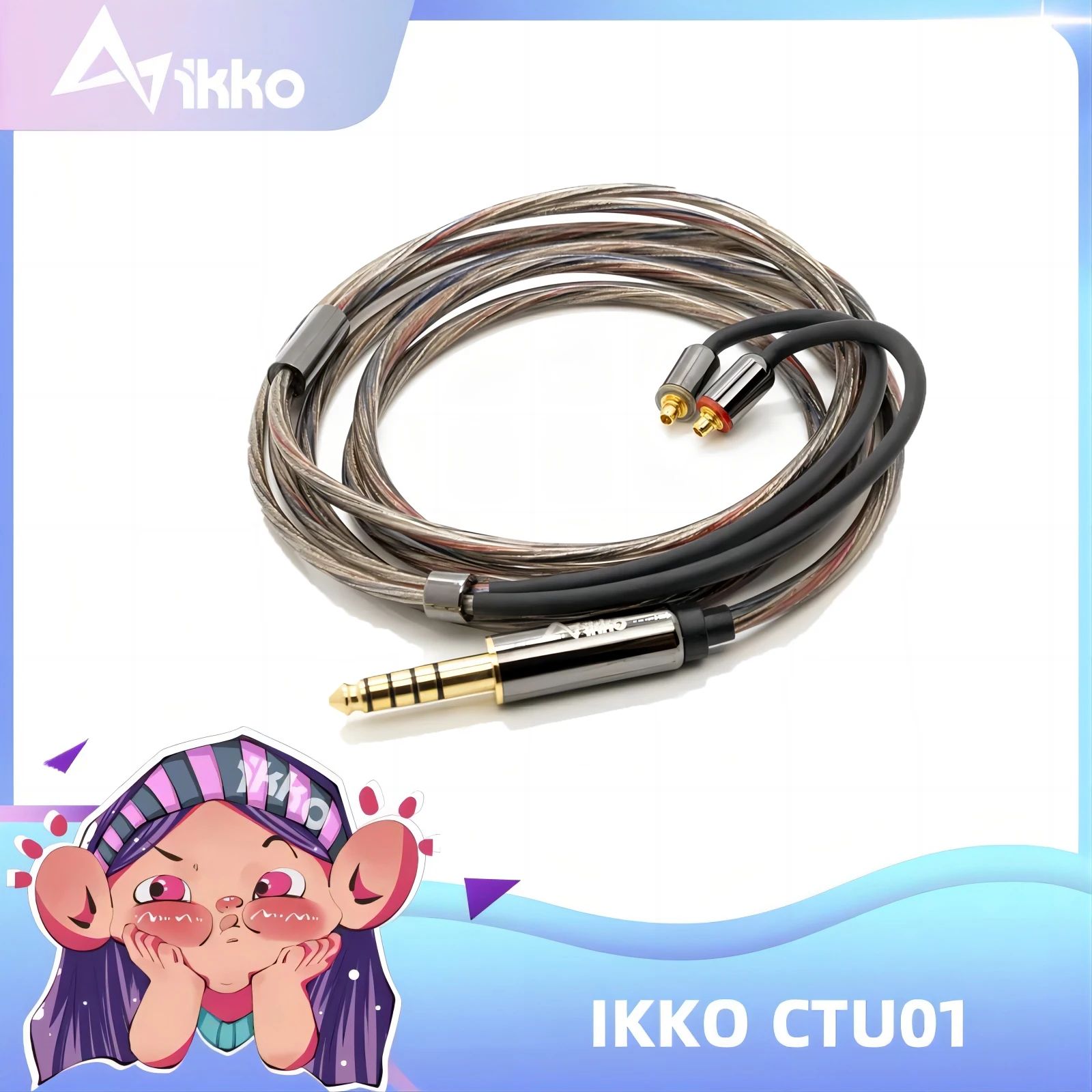 iKKO CTU01 Balanced Cable In-Ear Earphone Upgrade Cable HiFi Audiophile Wired Headphone 2.5/3.5/4.4 MMCX/2Pin for OH10 OH2 Filo