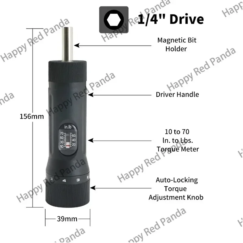 Torque Wrench Torque Driver Maintenance Tools Bike Repairing with 10-70 in-lbs Torque Range Setting 10 Bits