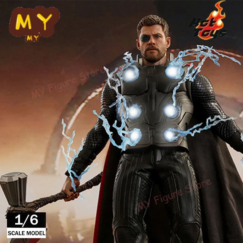 Original Hot Toys God of Thunder Action Figure Avengers Infinity War Thor Odinson Statue HT MMS474 Model Collection Toy Gift