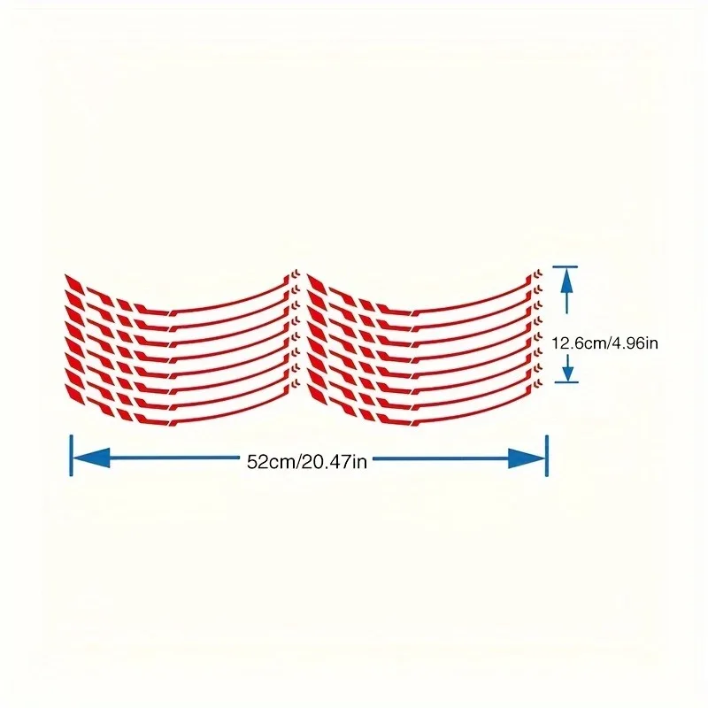 16pcs Sporty Reflective Hub Stickers - Durable PVC, Ideal for Cars & Motorcycles - Enhance Visibility & Style with Red, Grey