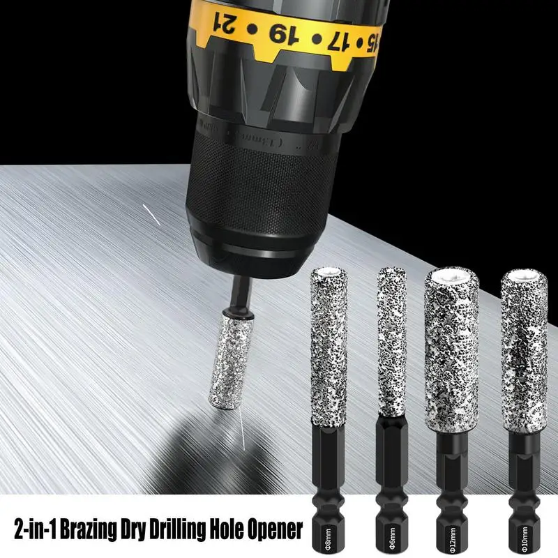

Concrete Hole Saw Kit Brazing Hexagonal Handle Glass Hole Saw Drilling Equipment For Granite Metal Shower Ceramic Wood Marble